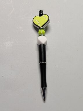 Heart Top Decorative Pen in Lime Green and Black